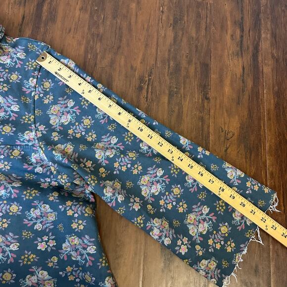 NATURAL LIFE Easy Does It Sweatshirt Blue Floral 1/2 Zip Pullover - Picture 10 of 10